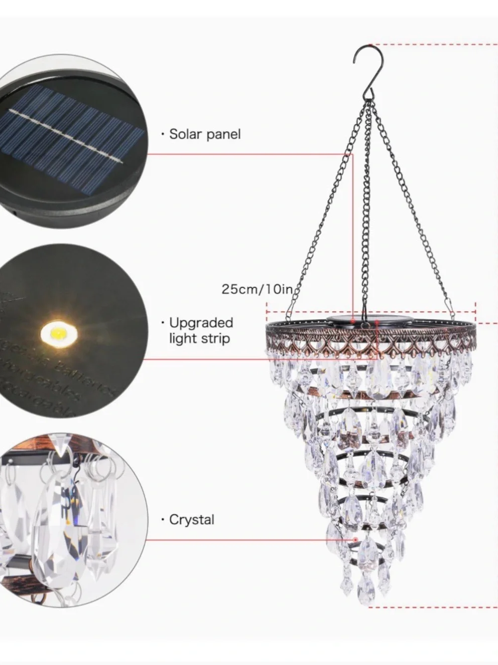Clear Crystal Teardrop Hanging Chandelier - Clear